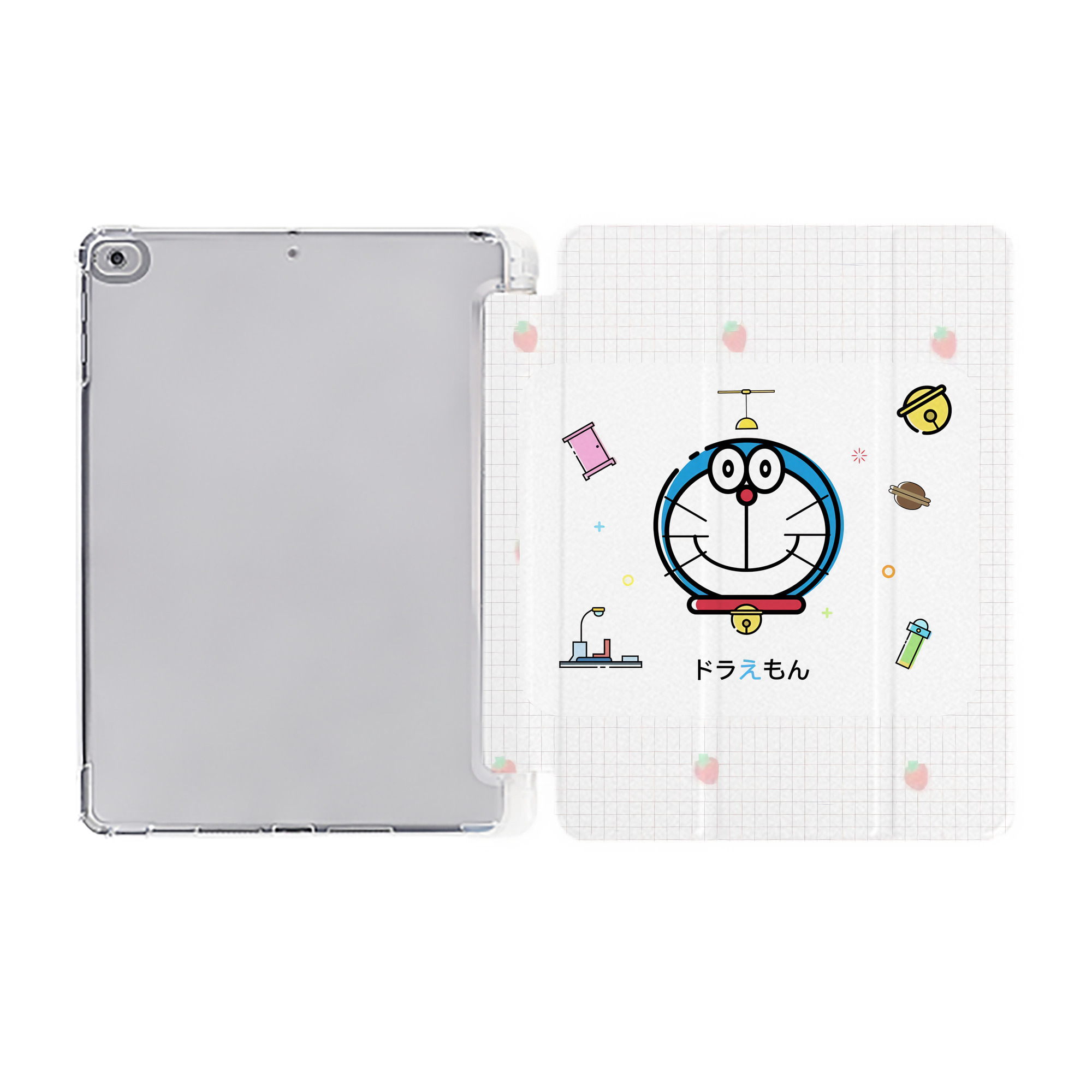 （画像用） ドラえもん Doraemon IPad ケース ペン収納付き 三つ折りスタンド PUレザー×シリコン 対応機種9.5/10.5/10.9インチ